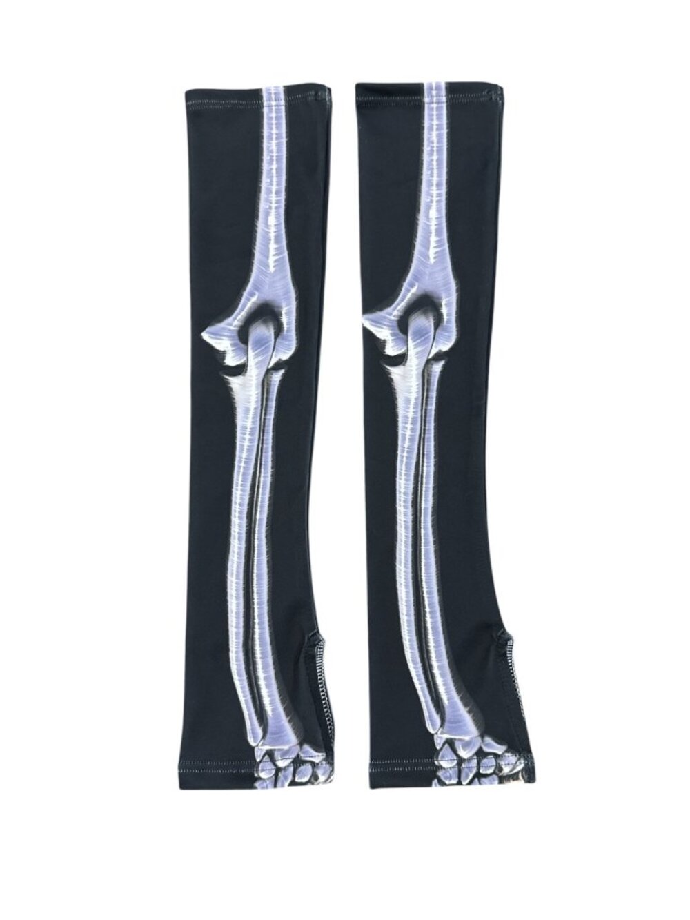 Skeleton Bone Print Arm Sleeves By Candy Catz Black & White Stretchy Accessory F